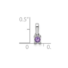 14K White Gold Family Jewelry Synthetic Stone & Diamond Set Pendant - 3