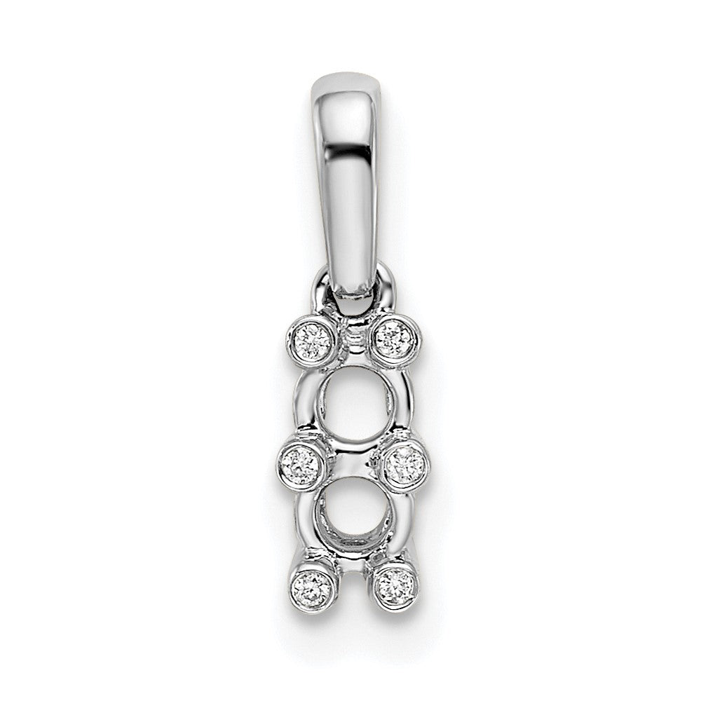 14K White Gold Family Jewelry Synthetic Stone & Diamond Set Pendant
