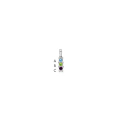 14K White Gold Family Jewelry Synthetic Stone & Diamond Set Pendant - 15