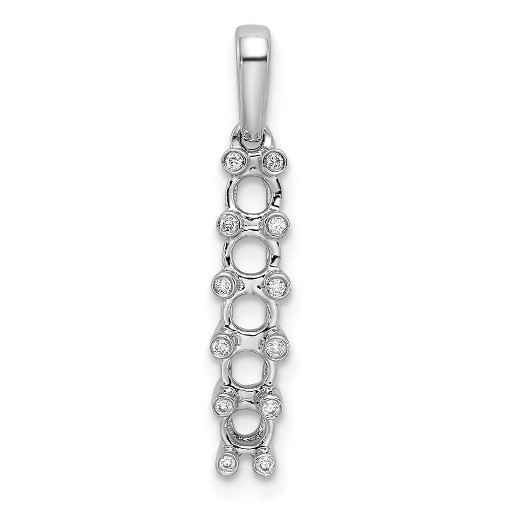 14K White Gold Family Jewelry Genuine Stone & Diamond Set Pendant - 2