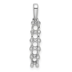 14K White Gold Family Jewelry Genuine Stone & Diamond Set Pendant - 2