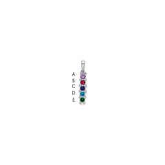 14K White Gold Family Jewelry Genuine Stone & Diamond Set Pendant - 2