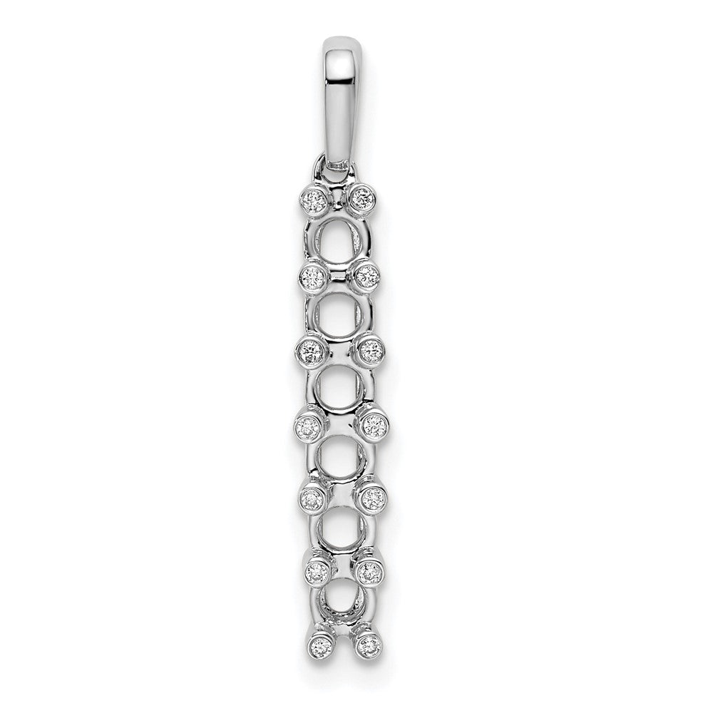 14K White Gold Family Jewelry Synthetic Stone & Diamond Set Pendant - 16