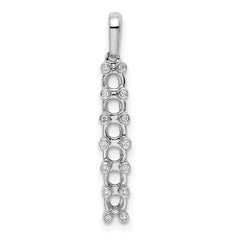 14K White Gold Family Jewelry Synthetic Stone & Diamond Set Pendant - 16