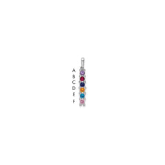 14K White Gold Family Jewelry Synthetic Stone & Diamond Set Pendant - 16