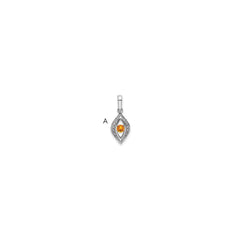14K White Gold Family Jewelry Diamond Semi-Set Pendant - 2
