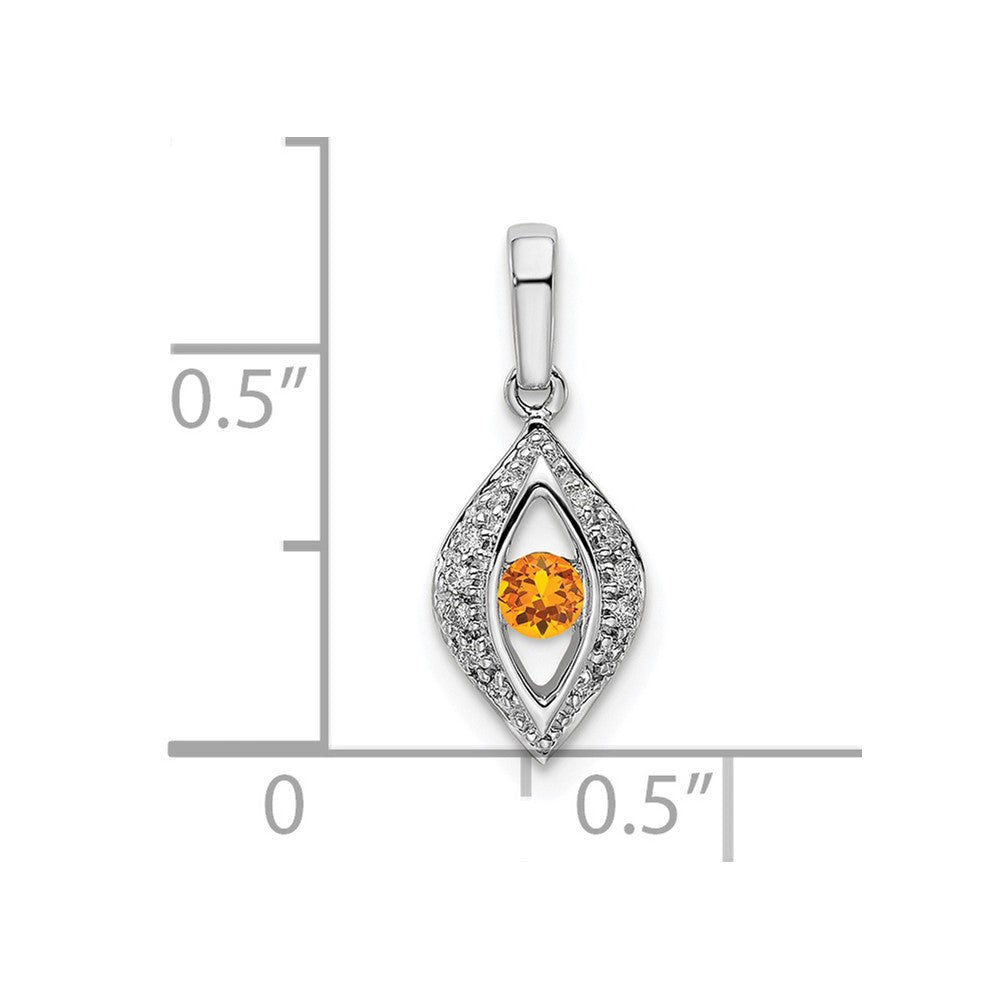 14K White Gold Family Jewelry Diamond Semi-Set Pendant - 2