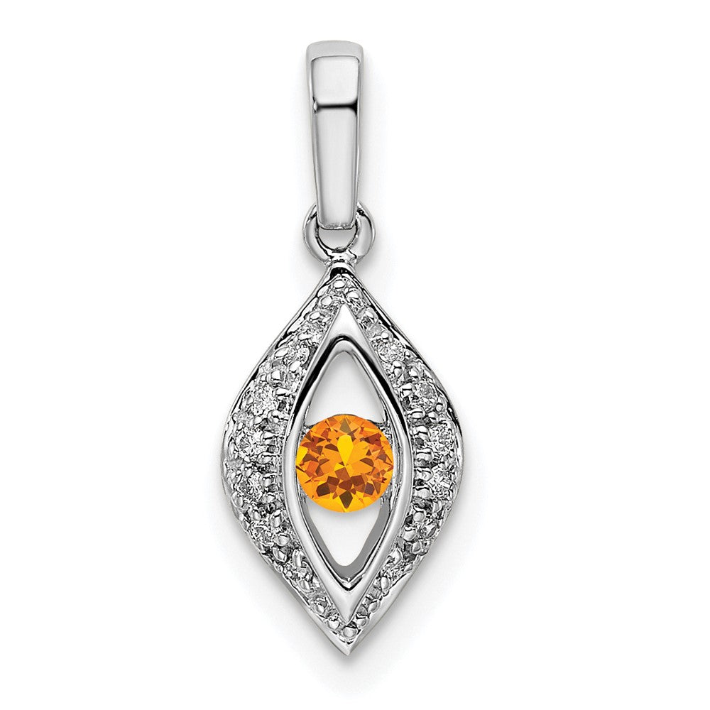 14K White Gold Family Jewelry Diamond Semi-Set Pendant - 2