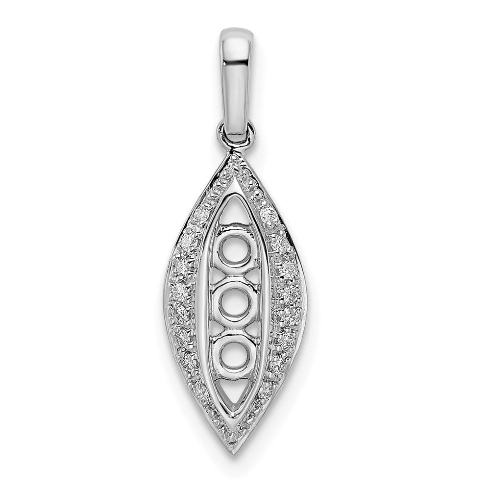 14KW Family Jewelry Synthetic Stone & Diamond Set Pendant - 2