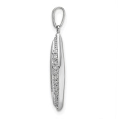 14K White Gold Family Jewelry Synthetic Stone & Diamond Set Pendant - 13