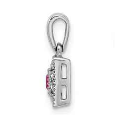 14K White Gold Family Jewelry Diamond Semi-Set Pendant - 19