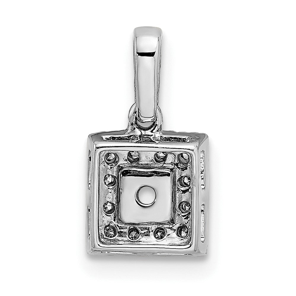 14K White Gold Family Jewelry Diamond Semi-Set Pendant - 19