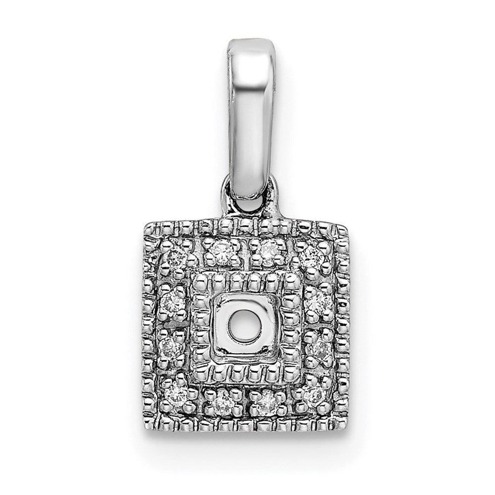 14K White Gold Family Jewelry Diamond Semi-Set Pendant - 19