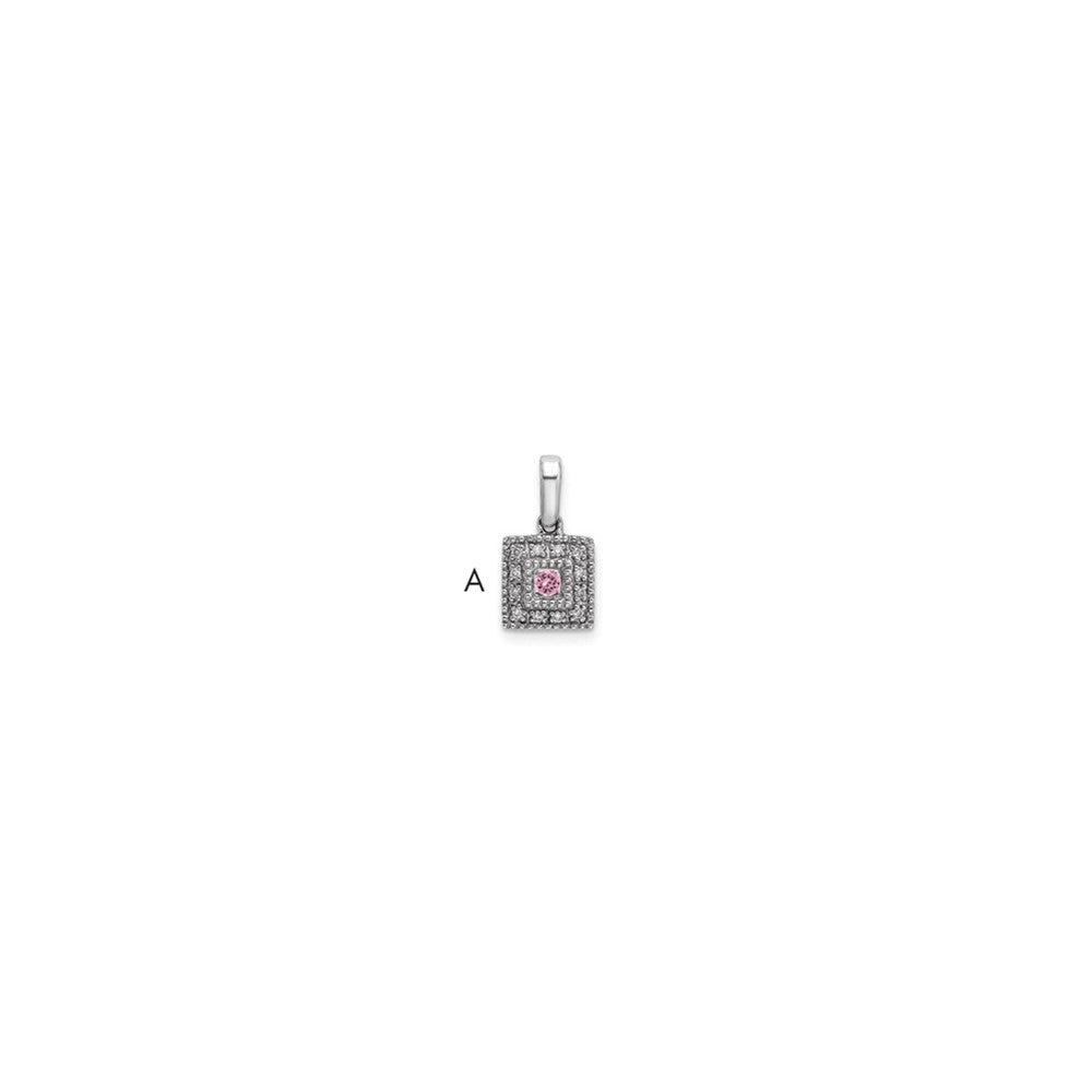 14K White Gold Family Jewelry Diamond Semi-Set Pendant - 19