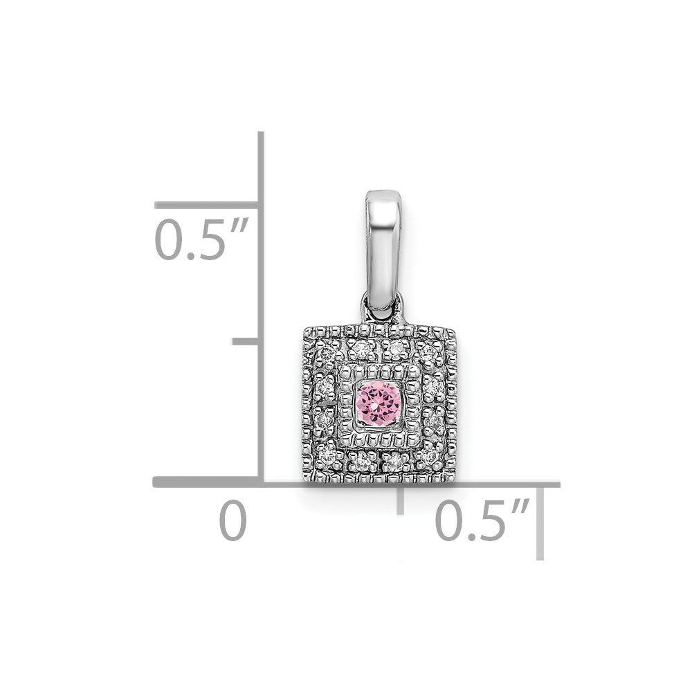 14K White Gold Family Jewelry Diamond Semi-Set Pendant - 19