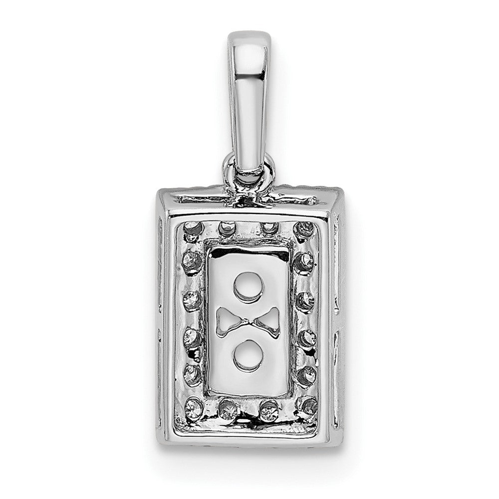 14K White Gold Family Jewelry Synthetic Stone & Diamond Set Pendant - 17