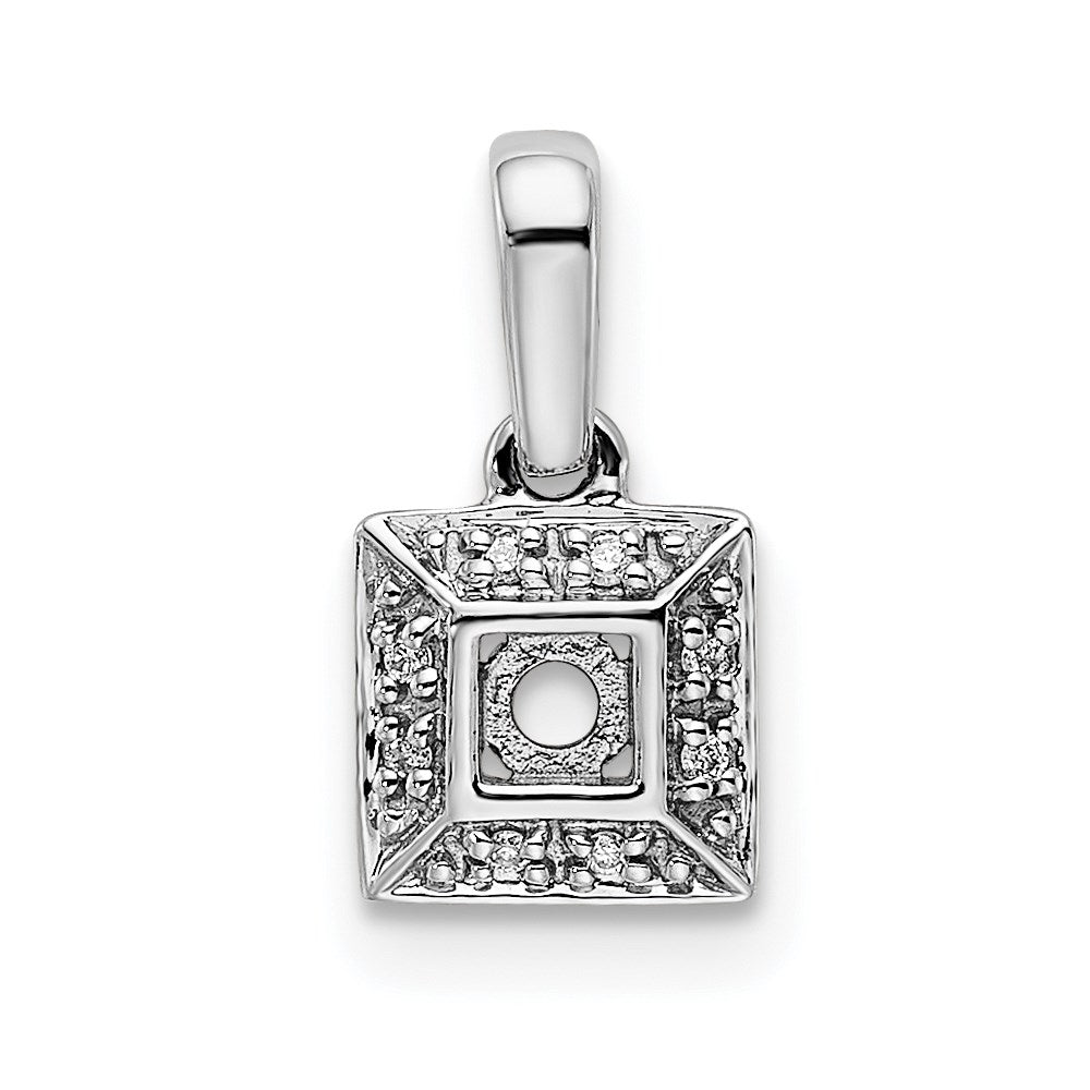 14K White Gold Family Jewelry Diamond Semi-Set Pendant - 20