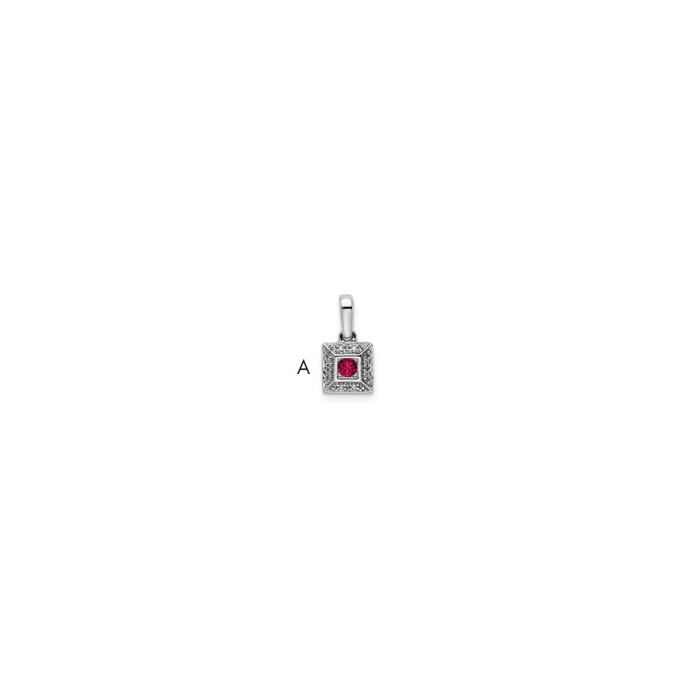 14K White Gold Family Jewelry Diamond Semi-Set Pendant - 20
