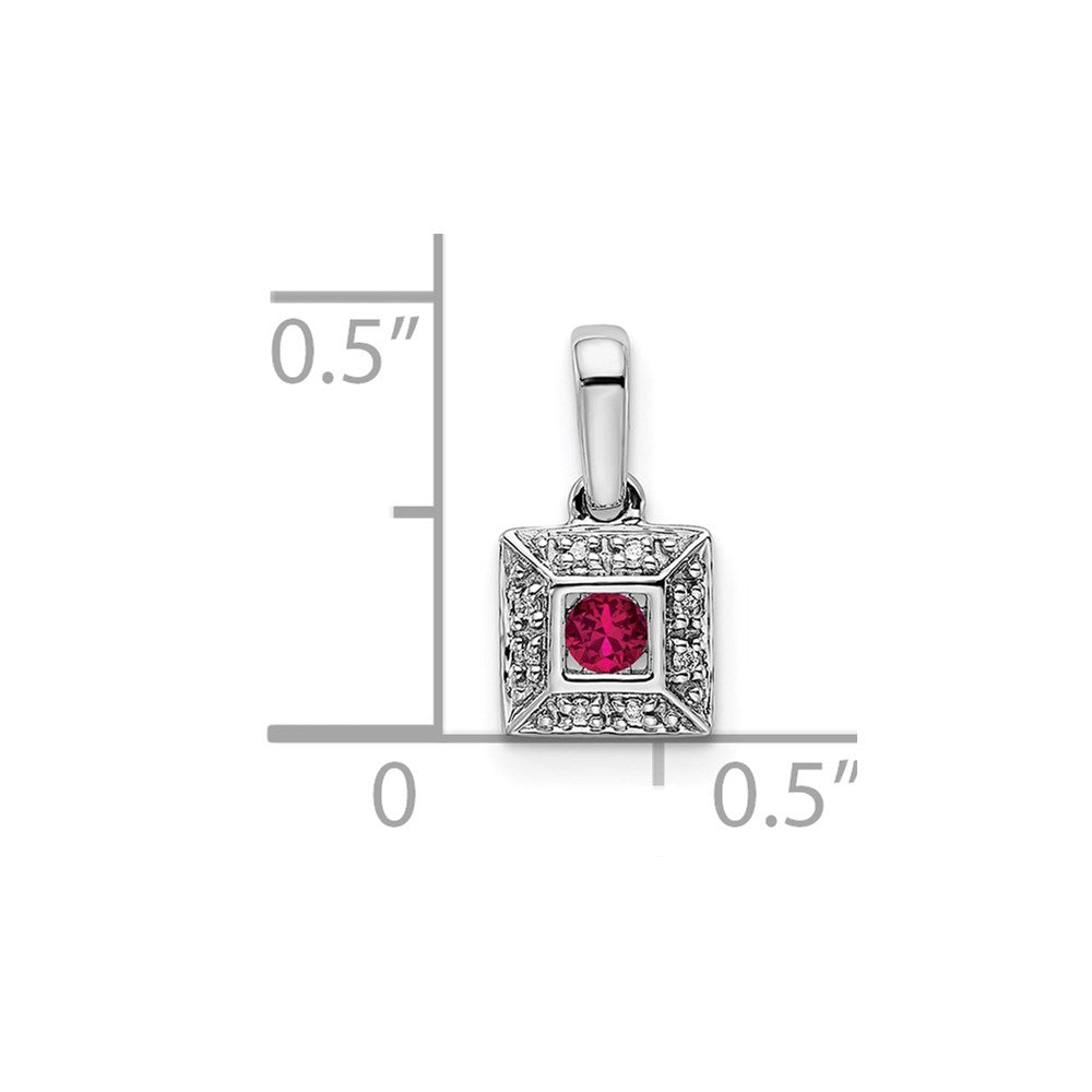 14K White Gold Family Jewelry Diamond Semi-Set Pendant - 20