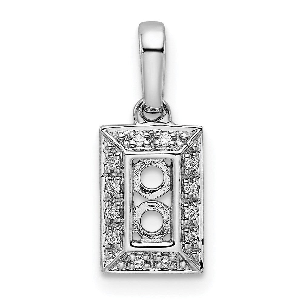 14K White Gold Family Jewelry Synthetic Stone & Diamond Set Pendant - 19
