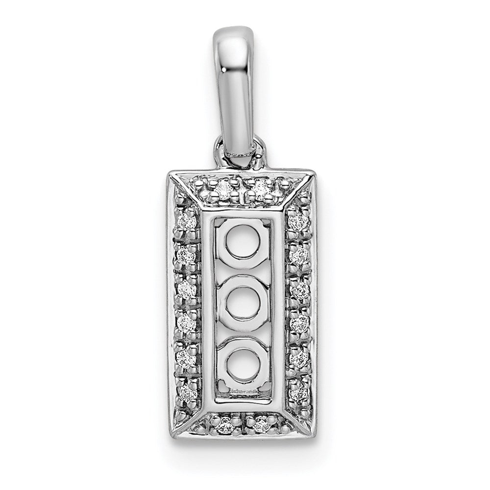 14KW Family Jewelry Synthetic Stone & Diamond Set Pendant