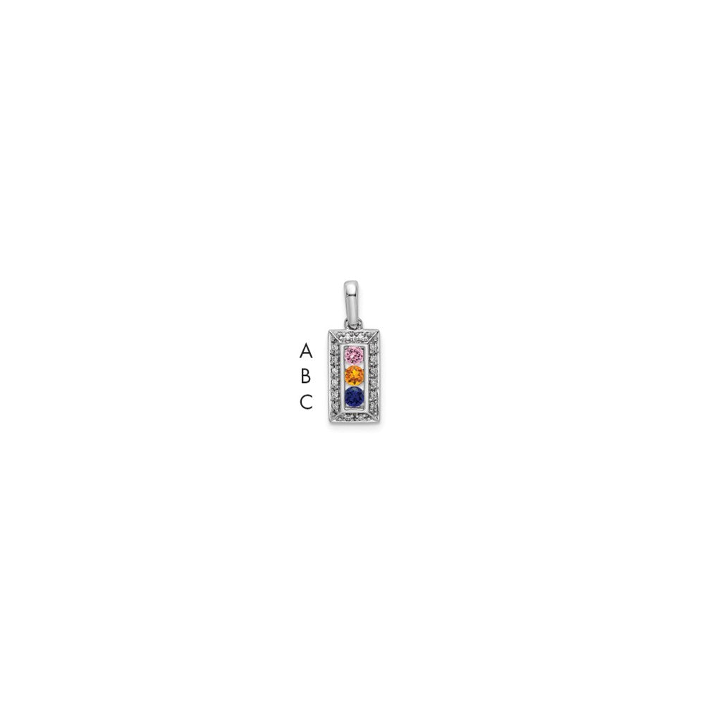 14K White Gold Family Jewelry Diamond Semi-Set Pendant - 11