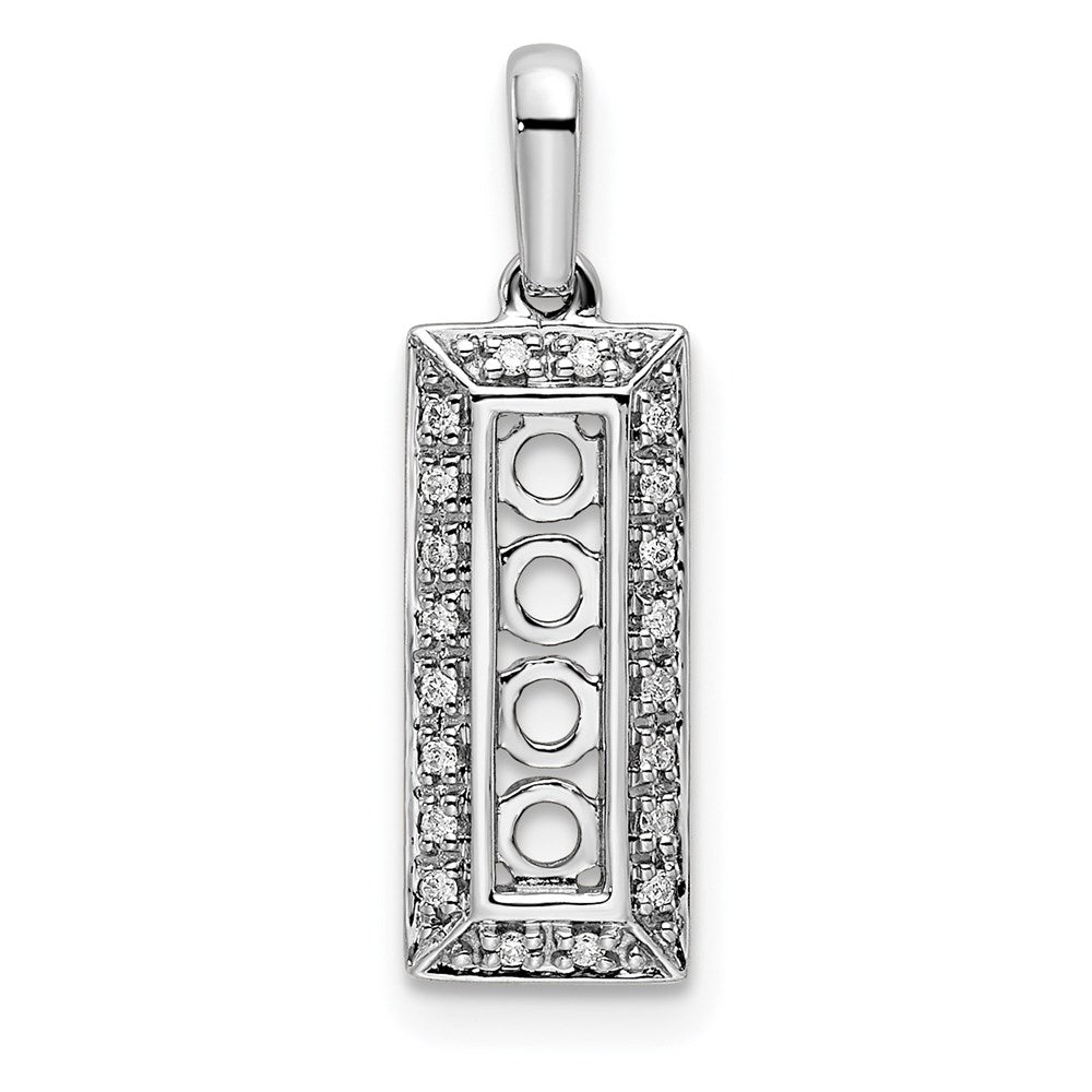 14K White Gold Family Jewelry Synthetic Stone & Diamond Set Pendant - 20