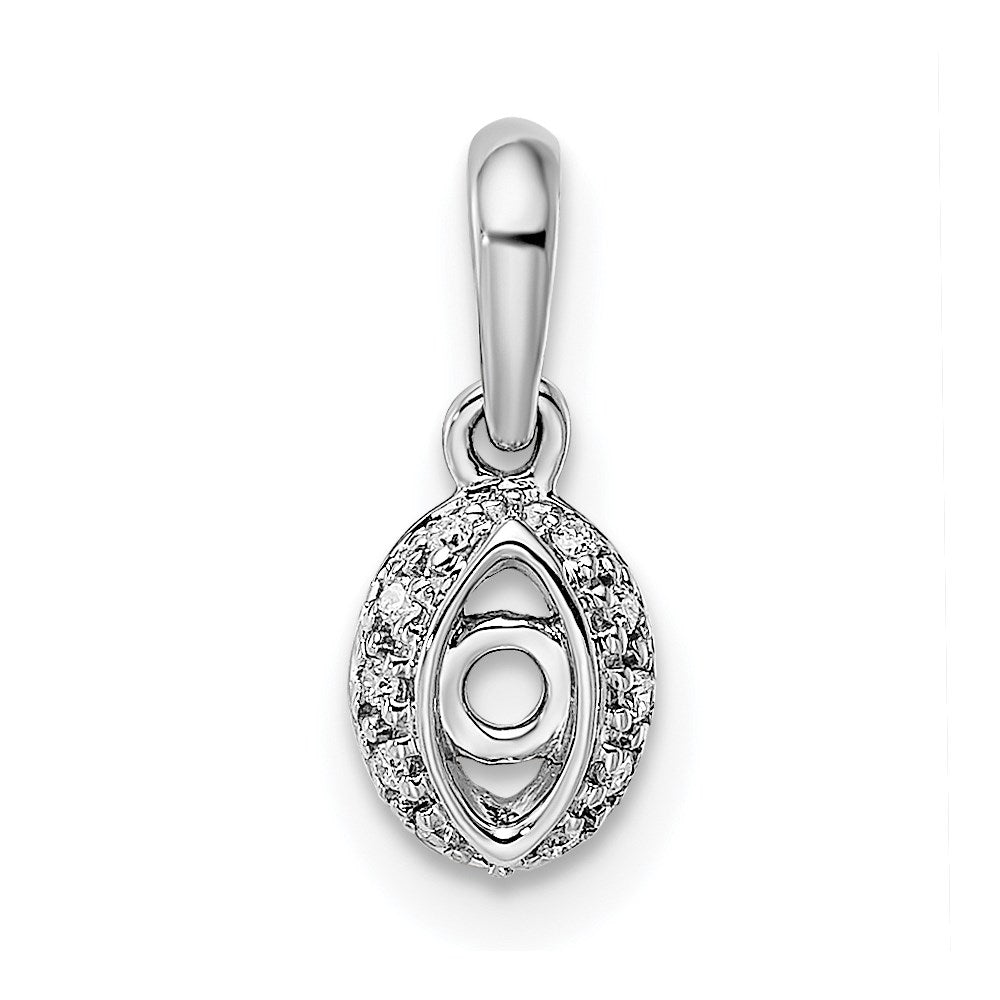 14K White Gold Family Jewelry Genuine Stone & Diamond Set Pendant - 8