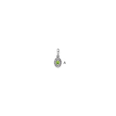 14K White Gold Family Jewelry Synthetic Stone & Diamond Set Pendant - 7