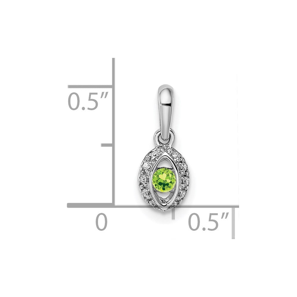 14K White Gold Family Jewelry Synthetic Stone & Diamond Set Pendant - 7