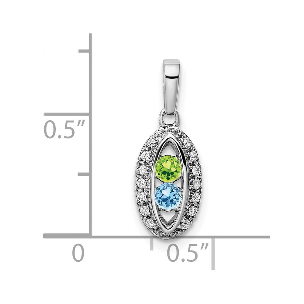14K White Gold Family Jewelry Diamond Semi-Set Pendant - 21