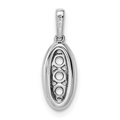 14K White Gold Family Jewelry Genuine Stone & Diamond Set Pendant - 19