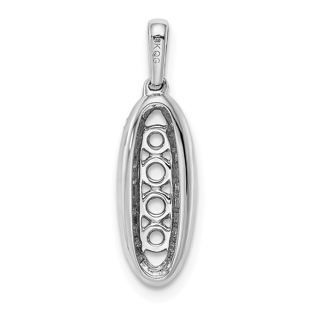 14K White Gold Family Jewelry Diamond Semi-Set Pendant - 22