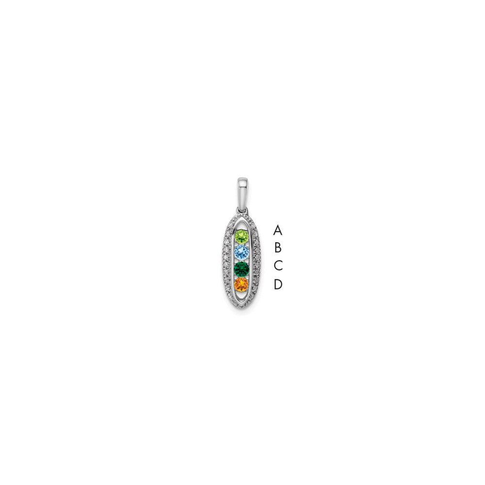 14K White Gold Family Jewelry Diamond Semi-Set Pendant - 22