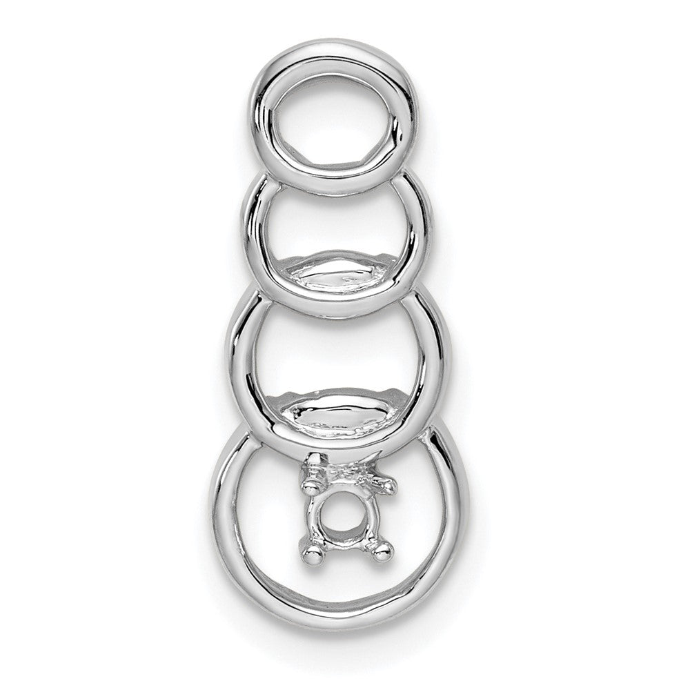 14k White Gold 1 Synthetic Stone Family Pendant - 2