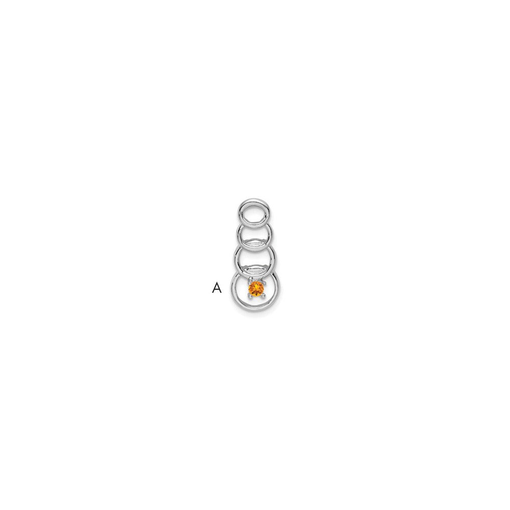 14k White Gold 1 Synthetic Stone Family Pendant - 2