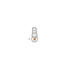 14k White Gold 1 Synthetic Stone Family Pendant - 2