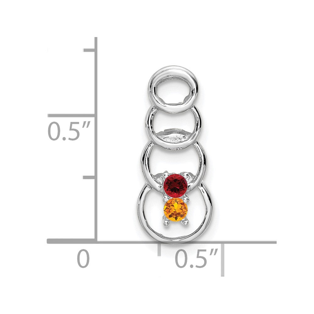 14k White Gold 2 Genuine Stone Family Pendant - 3