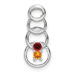 14k White Gold 2 Genuine Stone Family Pendant - 3