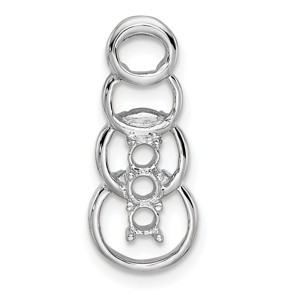 14k White Gold 3 Synthetic Stone Family Pendant - 3
