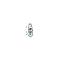 14k White Gold 4 Genuine Stone Family Pendant