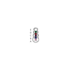 14k White Gold 5 Genuine Stone Family Pendant - 4