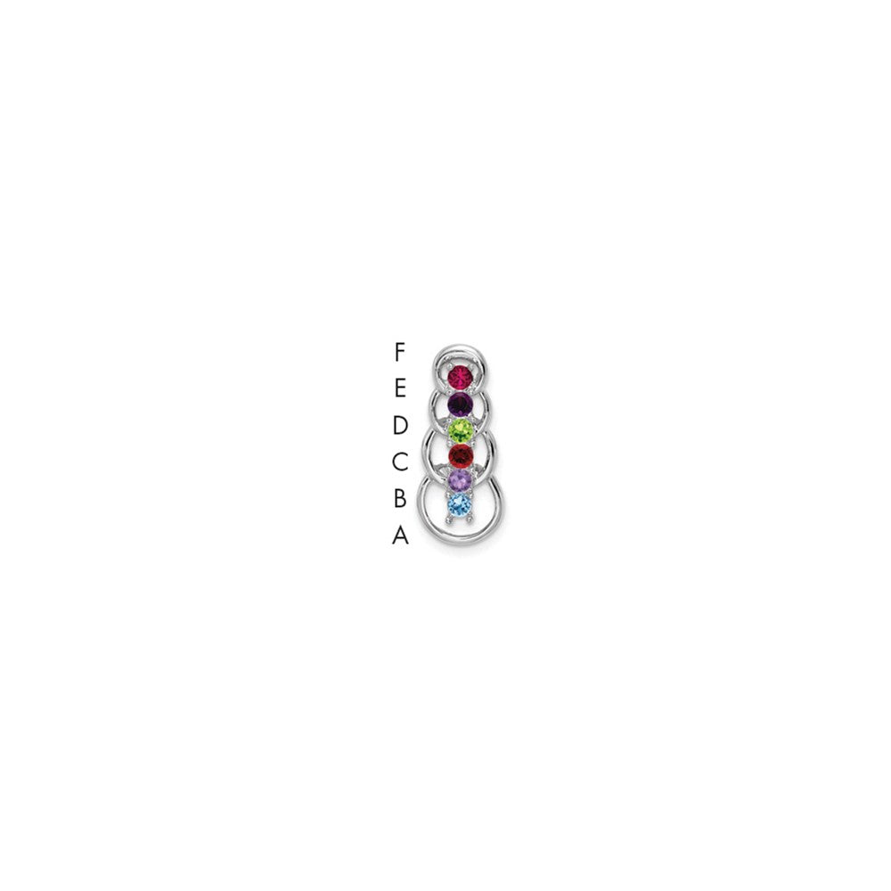 14k White Gold 6 Synthetic Stone Family Pendant - 4