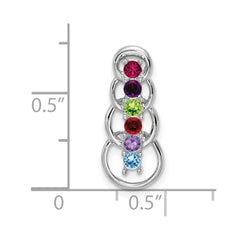14k White Gold 6 Synthetic Stone Family Pendant - 4