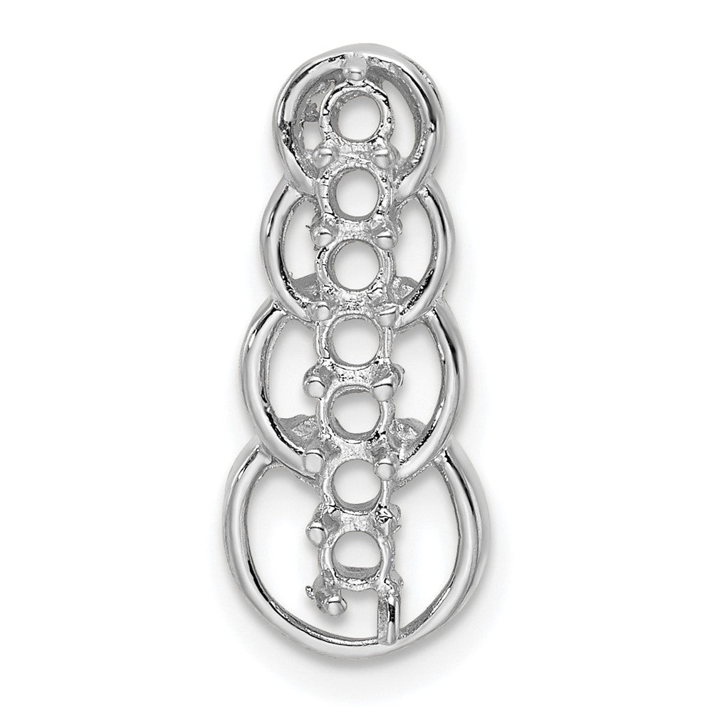 14k White Gold 7 Genuine Stone Family Pendant - 3