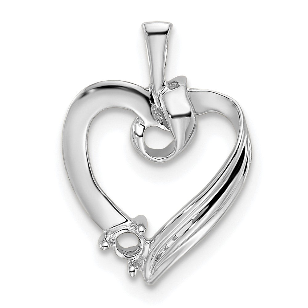 14k White Gold 1 Genuine Stone Family Pendant - 3