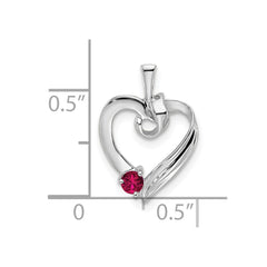 14k White Gold 1 Synthetic Stone Family Pendant - 4
