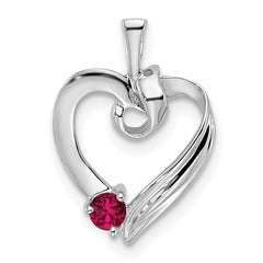 14k White Gold 1 Genuine Stone Family Pendant - 3