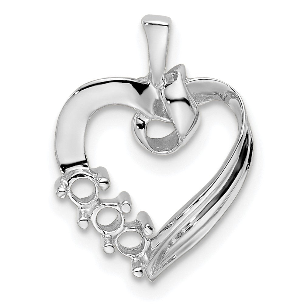 14k White Gold 3 Synthetic Stone Family Pendant - 4