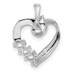 14k White Gold 3 Synthetic Stone Family Pendant - 4